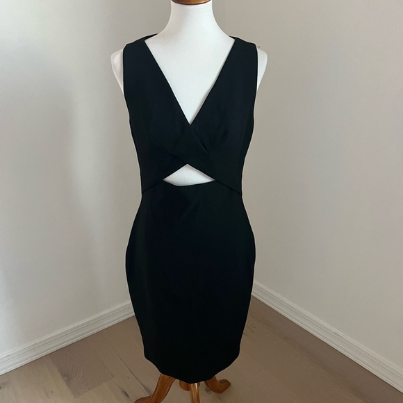 Robert Rodriguez Women's Tech Suiting Cut Out Sleeveless V-Neck Dress - Picture 6 of 11